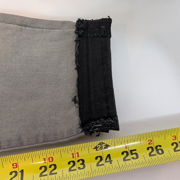 LIVERPOOL ankle skinny charcoal gray jeans with black distressed cuffed hem - Picture 14 of 16